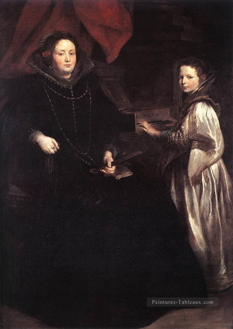 Portrait de Porzia Imperiale et sa fille baroque peintre de cour Anthony van Dyck Peintures à l'huile